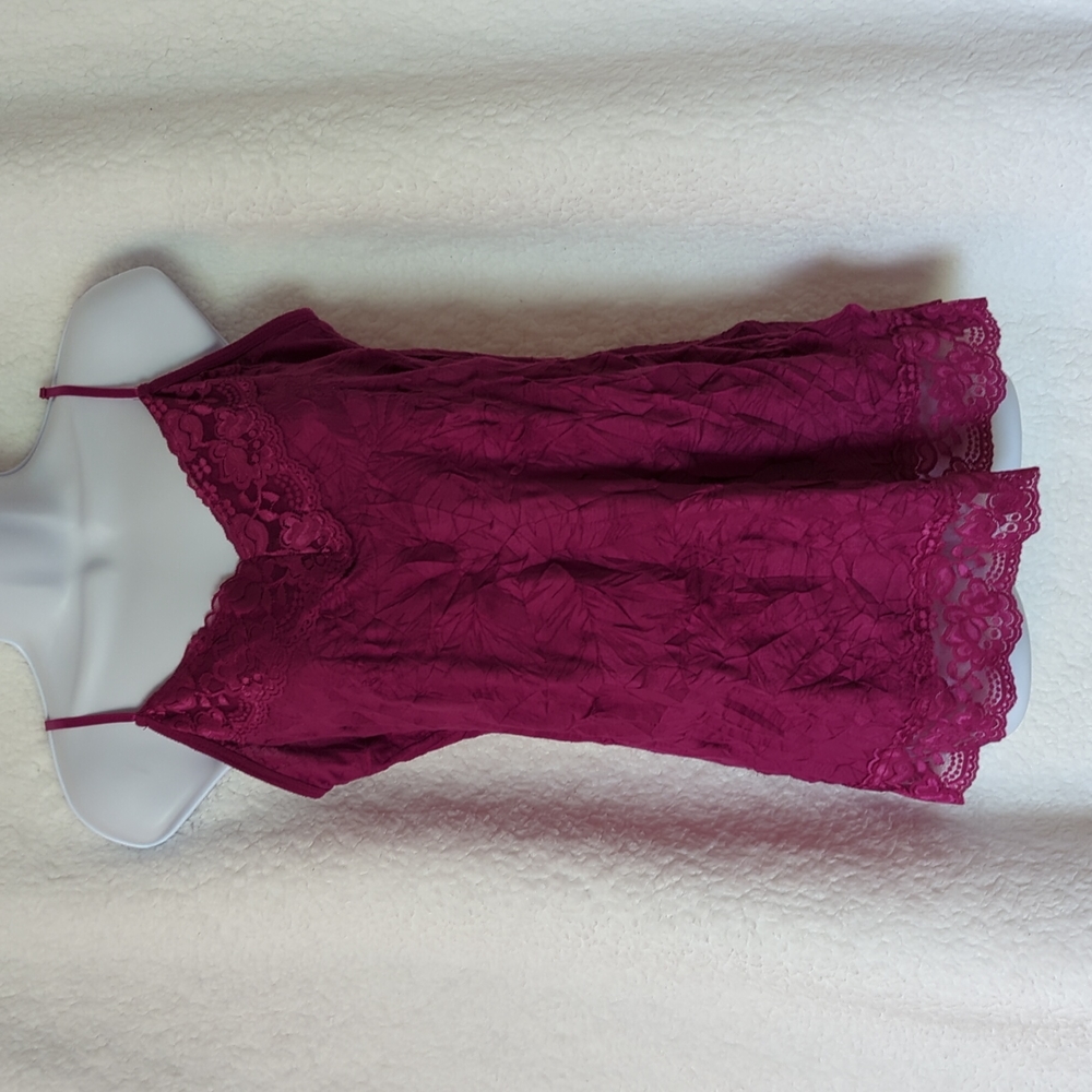 Lace Trim Layering Tank, Adjustable, Size Large